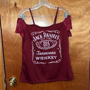 NWOT Jack Daniels Off the Shoulder Shirt